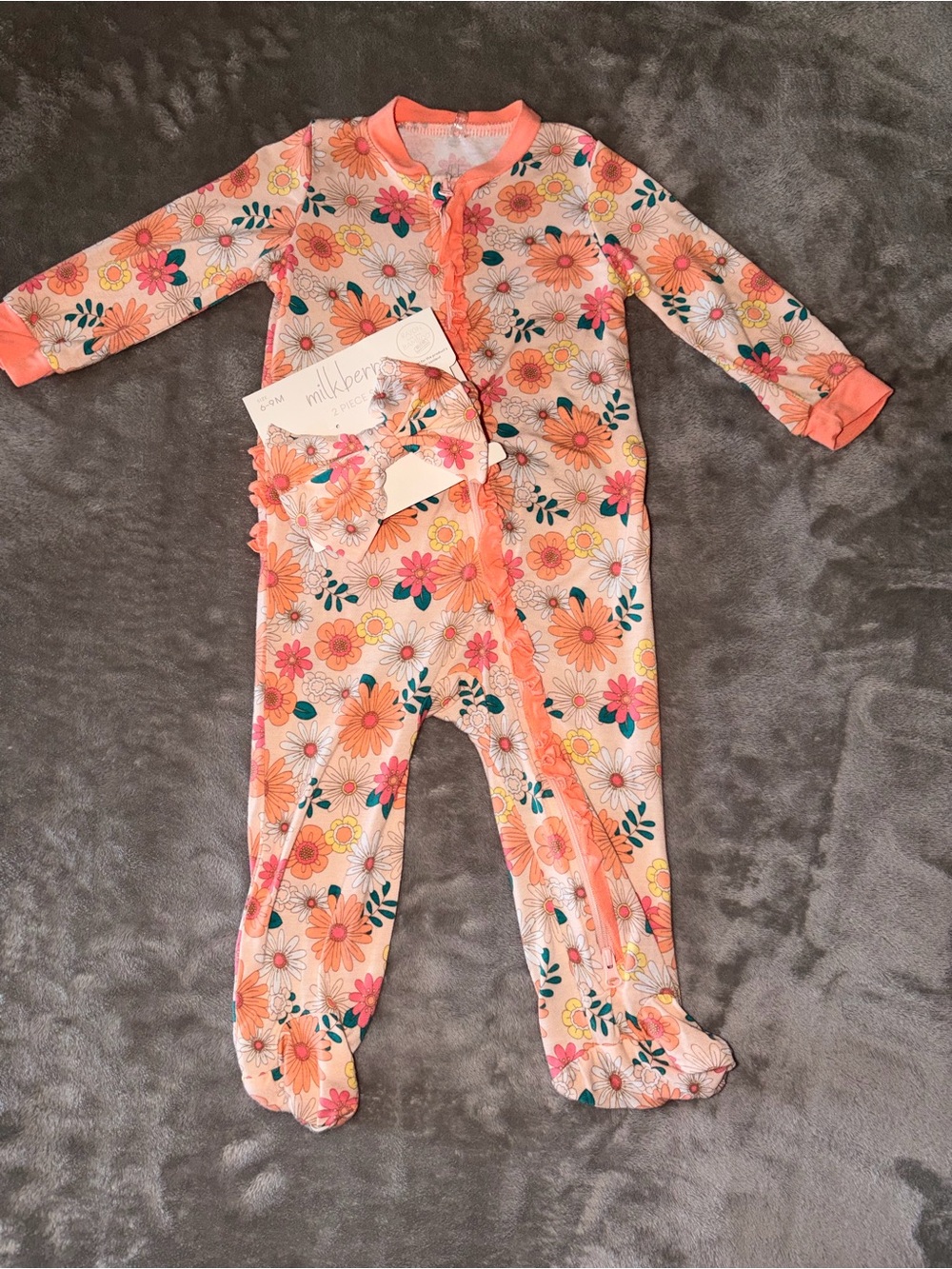 Milkberry floral footie 6-9M